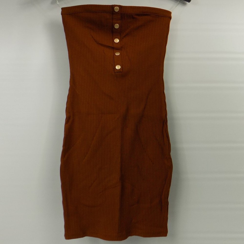 LoveLA Sara Tube Top Halter Dress Burnt Orange Muliple Sizes